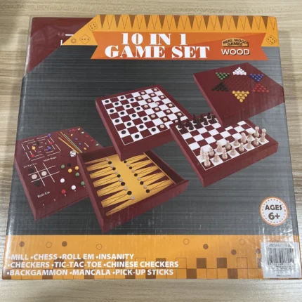 10 In 1 Wooden Game Set 1510-hw Pk4 - Image 1
